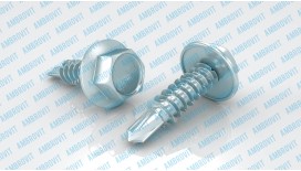 Шестигранная головка с выпуклой шайбой и резьбонарезающими ребрами