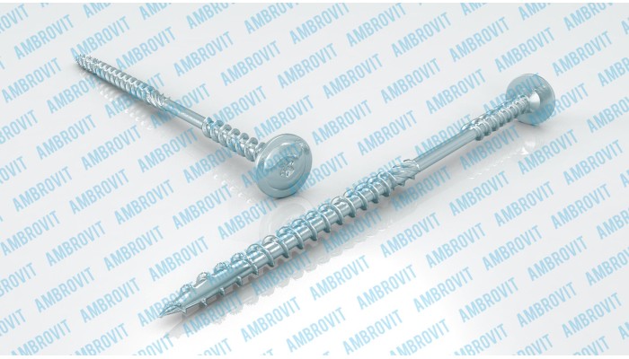 Саморез для деревянных конструкций с двойной резьбой и пресшайбой 